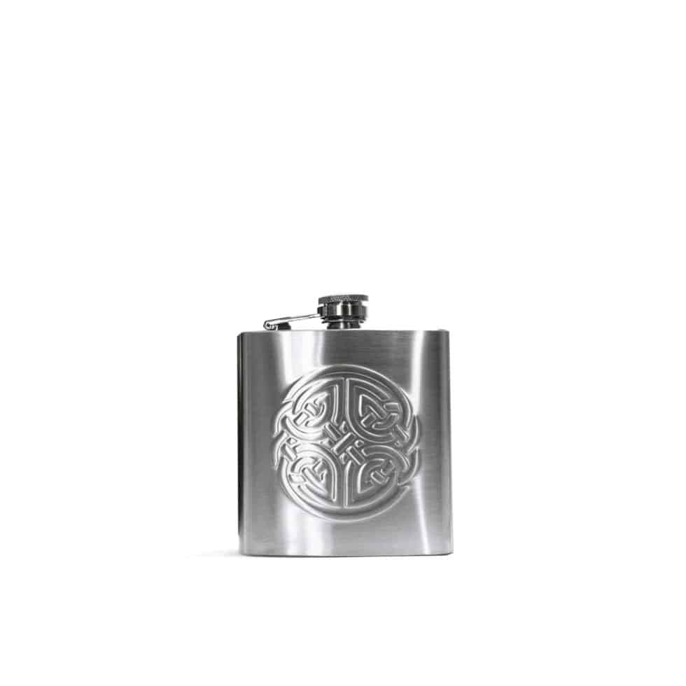 Steel Celtic Hip Flask